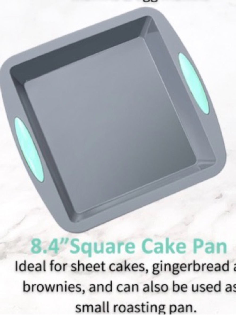 5 Piece Silicone Bakeware Set Grey Mint Muffin Pan Loaf Sheet Square Baking - Picture 5 of 6
